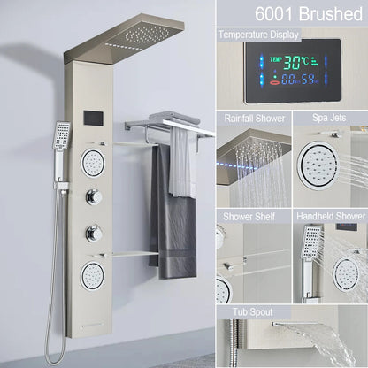 LED Jet Rainfall Shower Tower Spa System - KozyTrends