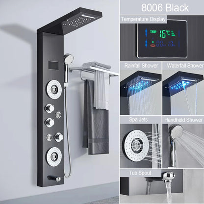 LED Jet Rainfall Shower Tower Spa System - KozyTrends