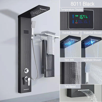 LED Jet Rainfall Shower Tower Spa System - KozyTrends