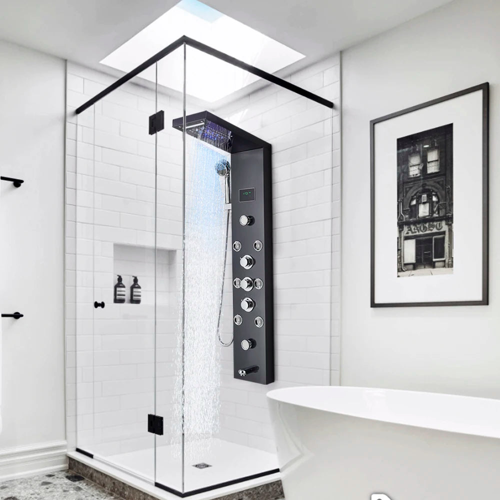 LED Jet Rainfall Shower Tower Spa System - KozyTrends