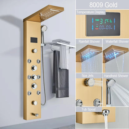 LED Jet Rainfall Shower Tower Spa System - KozyTrends