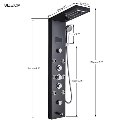 LED Jet Rainfall Shower Tower Spa System - KozyTrends