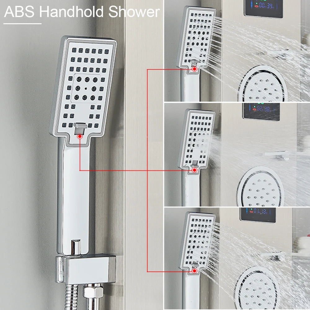 LED Jet Rainfall Shower Tower Spa System - KozyTrends