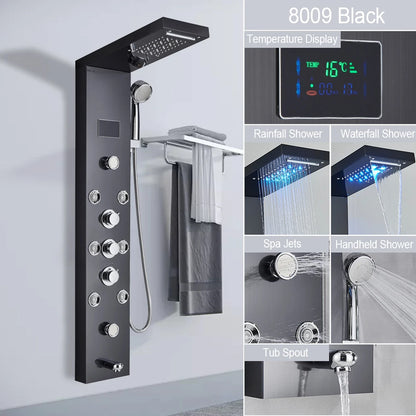 LED Jet Rainfall Shower Tower Spa System - KozyTrends