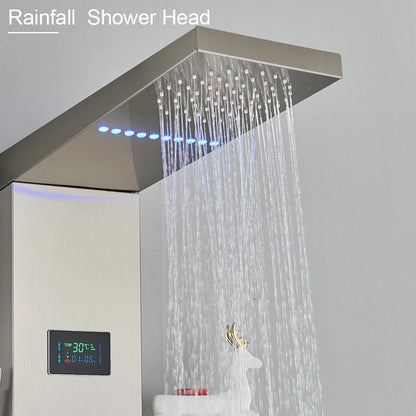 LED Jet Rainfall Shower Tower Spa System - KozyTrends