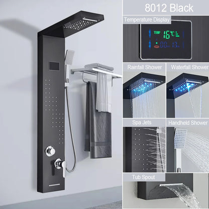 LED Jet Rainfall Shower Tower Spa System - KozyTrends